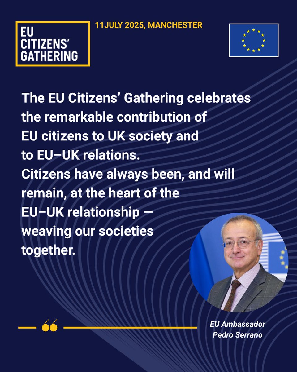 PedroSerranoEU's tweet image. “The EU Citizens’ Gathering celebrates the remarkable contribution of EU citizens to UK society & to EU–UK relations. Citizens have always been & remain, at the heart of the EU–UK relationship — weaving our societies together.” - my opening remarks at the #EUCitizensGathering