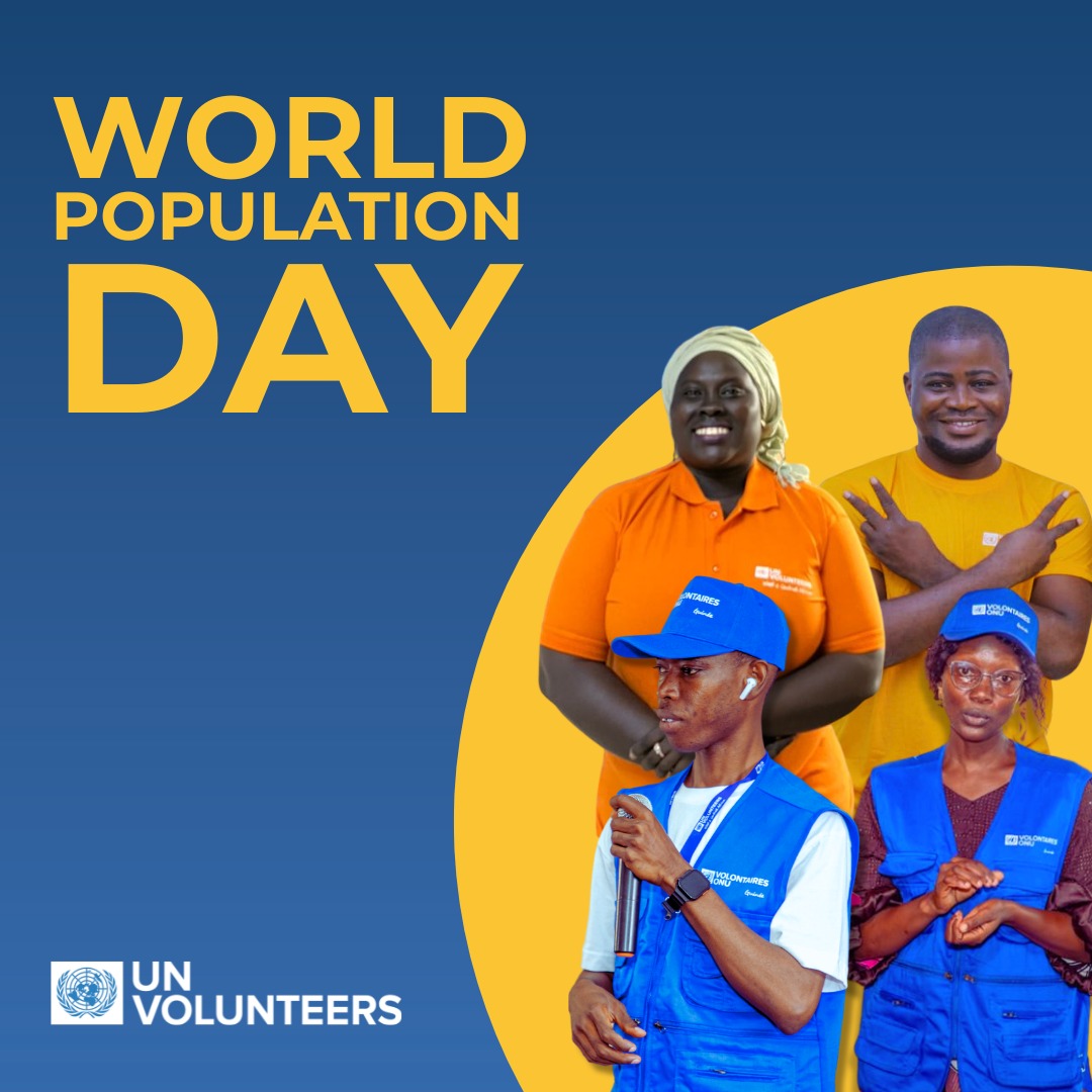 #WorldPopulationDay
Every person counts. Every voice matters. Every action creates change.

Across the globe,  UN Volunteers work side by side with people to support health, education, gender equality, and youth empowerment, ensuring that no one is left behind.