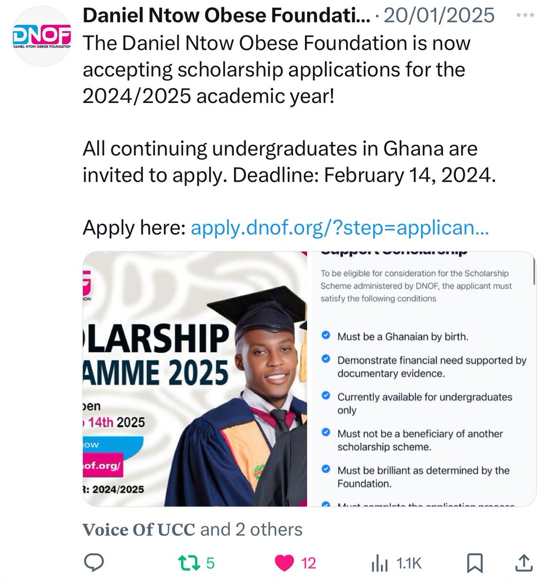 Daniel Ntow Obese Foundation tweet media