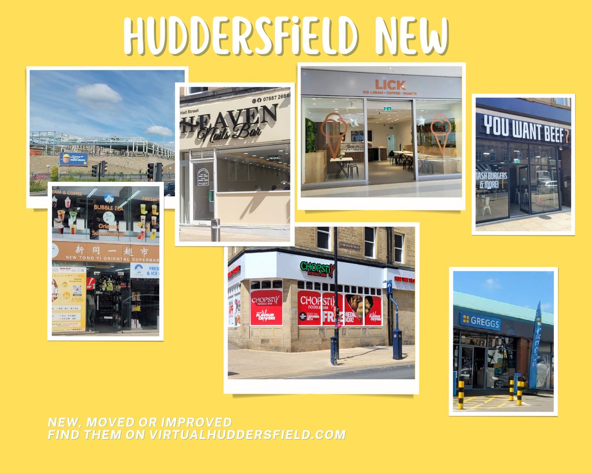 This month ALL newly / nearly opened businesses are in Huddersfield Town Centre. See our Newly Opened section on virtualhuddersfield.com
There are not many vacant shops available in the surrounding villages at the moment.

#Huddersfield #Kirklees #shoplocal