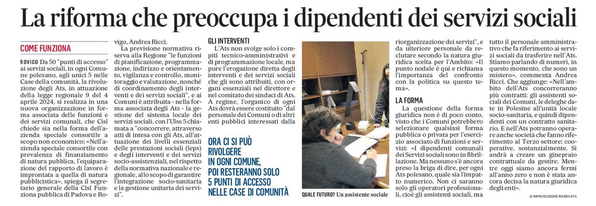 Cisl Padova Rovigo (@cislpdro) on Twitter photo 🗞️Il segretario <a href="/CislPdRo/">Cisl Padova Rovigo</a> <a href="/SScavazzin/">Samuel Scavazzin</a> su <a href="/Gazzettino/">Gazzettino</a> e <a href="/lavocedirovigo/">la Voce Di Rovigo</a>: “È cambiato il paradigma rispetto alle modalità operative, perché gli Ats saranno un servizio intracomunale. Sarà necessario garantire i Leps e decidere quale forma giuridica dare ad ogni ambito”. 🗞️Il segretario <a href="/CislPdRo/">Cisl Padova Rovigo</a> <a href="/SScavazzin/">Samuel Scavazzin</a> su <a href="/Gazzettino/">Gazzettino</a> e <a href="/lavocedirovigo/">la Voce Di Rovigo</a>: “È cambiato il paradigma rispetto alle modalità operative, perché gli Ats saranno un servizio intracomunale. Sarà necessario garantire i Leps e decidere quale forma giuridica dare ad ogni ambito”.