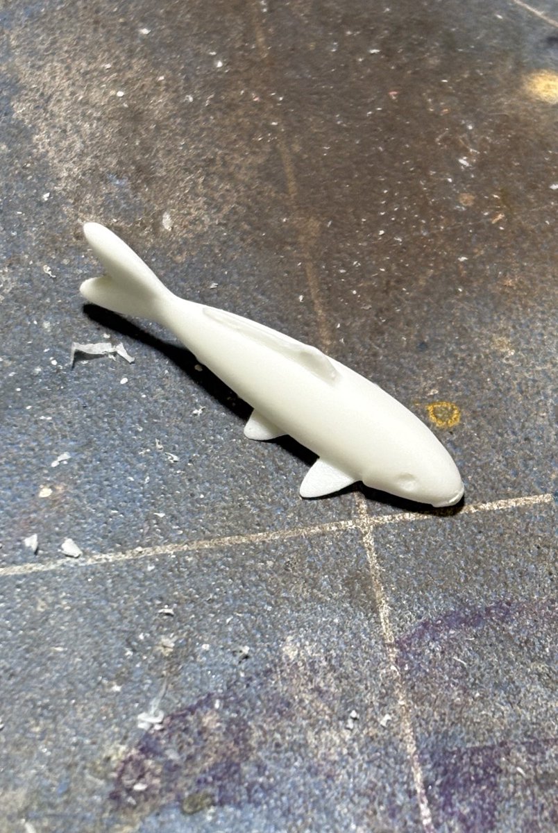 FigufiguA's tweet photo. ワンダーフェスティバル2025夏、
1/24〜1/35スケール 錦鯉（ポーズ3種類セット）
1セット990円で販売します。
棚家さんの情景ジオラマもいきものワンフェス集約コーナーに展示予定です。
#wf2025s
#いきものワンフェス https://t.co/OiAeunWaFw