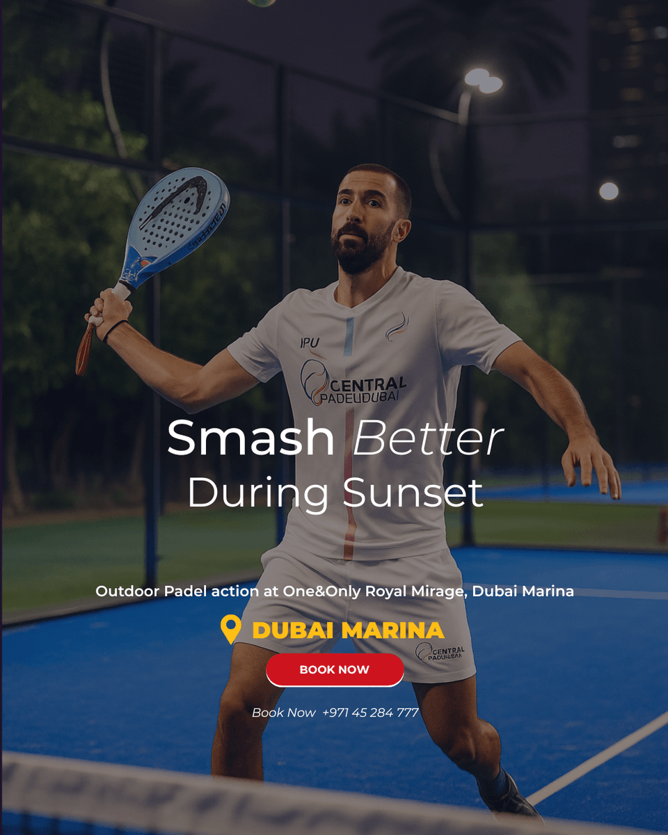 CentralpadelDXB's tweet photo. Lights on. Let’s play 😎
Tap the link in bio to book.
:
#Padel
#DubaiNights
#CentralPadelDubai https://t.co/F0Bj4jAtyL