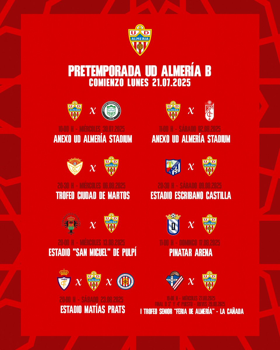 🛣 El #UDAB define su camino durante la pretemporada.

🏃 El equipo comenzará los entrenamientos el día 21 de julio a las órdenes de Alberto Lasarte.

⚽️ También se ha completado el calendario de partidos amistosos durante el tiempo de preparación.