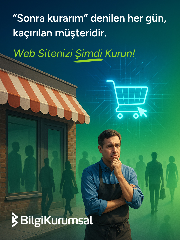 "Sonra kurarım" denilen her gün, kaçırılan müşteridir!

Web Sitenizi Şimdi Kurun:
🌐 bilgikurumsal.com
📞 0850 885 0 475

🎟 #webtasarım #webtasarim #sitekur #hazırsite #hazirsite #kobi #websitesikurulumu #sitekurmak #esnaf