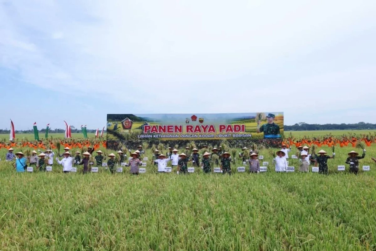 yonif125smb's tweet photo. Panglima TNI Panen Raya Padi di Lahan Ketahanan Padi Kodam I/BB di Deli Serdang https://t.co/nZa9muTC9F