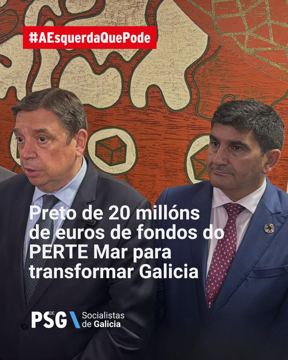 socialistas_gal's tweet photo. 📈 Porque con #AEsquerdaQuePode, Galicia lidera, innova e transforma. 

Con estes fondos, segue a marcar o rumbo da industria mariña sustentable no Estado 🌊✨

Máis industria, máis emprego, máis Galicia. https://t.co/ZJpVP2ZmgZ