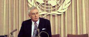 On Gough Whitlam's birthday today a reminder of his prescience: ‘The wilful erection of trade barriers by one state or a group of states without regard to the hardship caused to others can create economic dislocation around the world’. Listen up Trump! Whitlam at UN 1974 #auspol