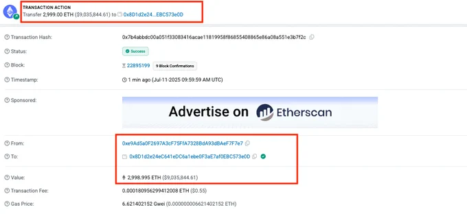 🚨 BREAKING: "Hacker di GMX restituisce 3000 ETH al comitato di sicurezza"