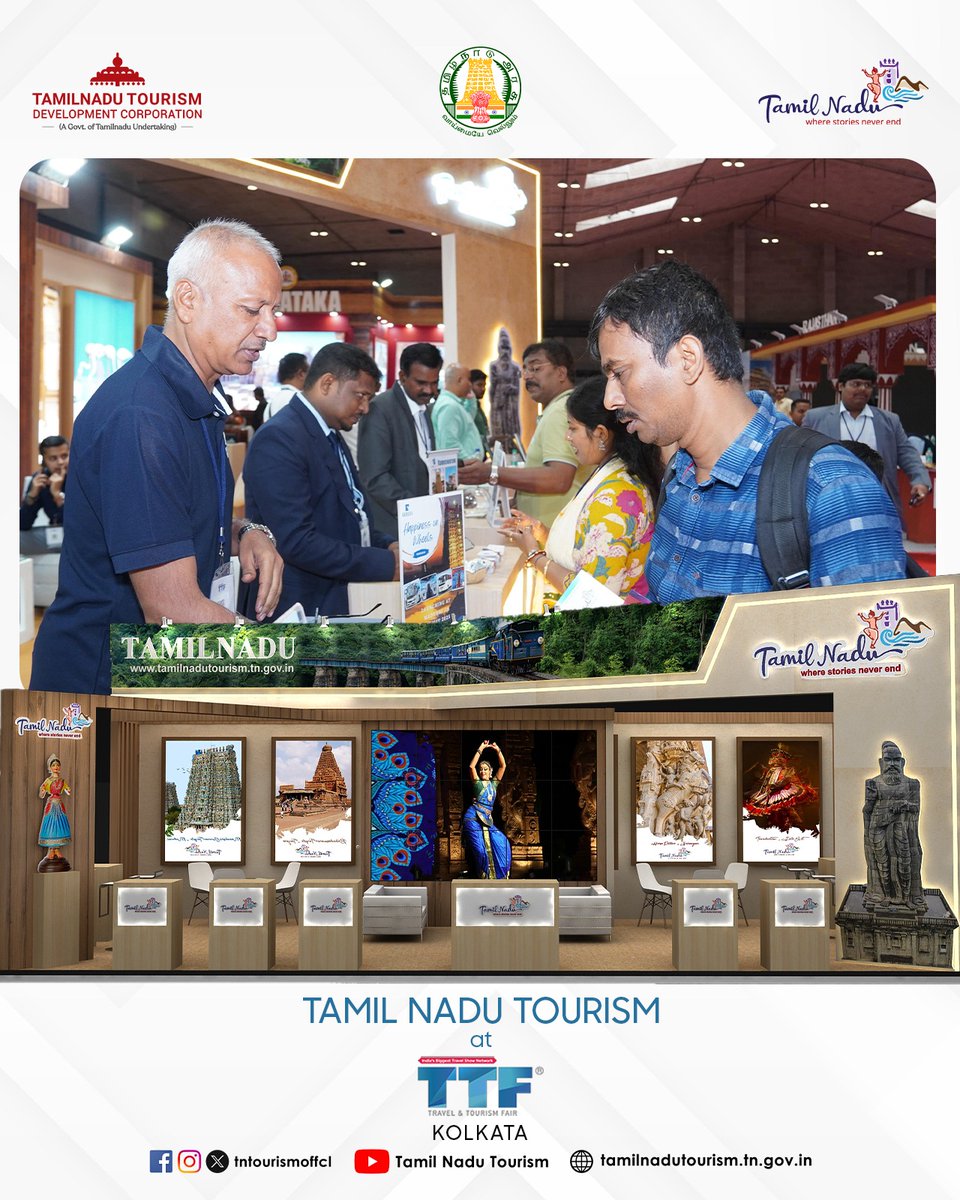 Tamil Nadu Tourism wowed visitors with its colorful display of heritage, scenic landscapes, and rich cultural offerings at TTF Kolkata.
Visitors had engaging interactions about unique travel experiences and received detailed travel guidance tailored to their interests.