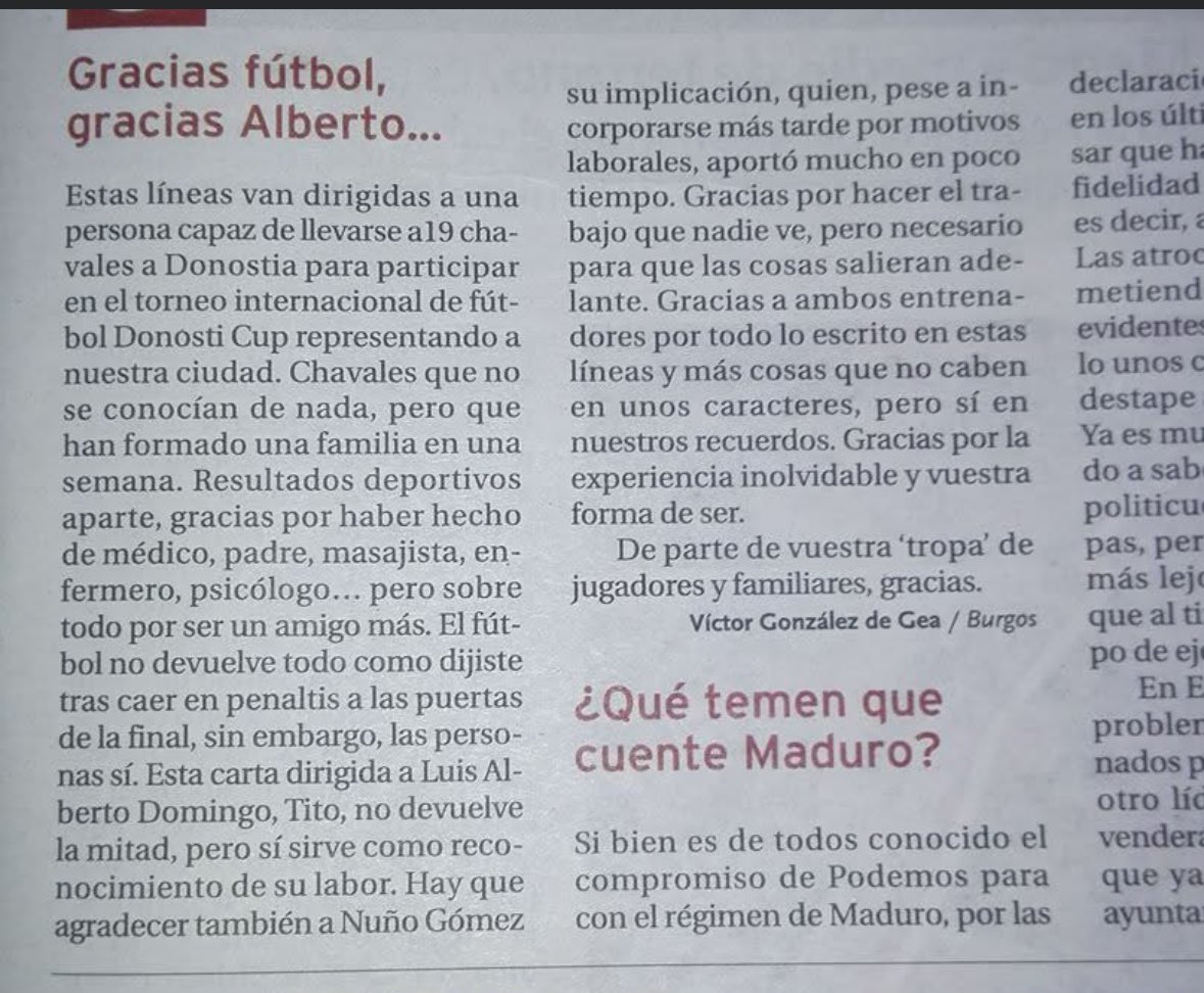 Existió un tiempo donde la gente en el ⚽️ valoraba el trabajo y a la persona que se implicaba

Ahora con la sociedad que hay eres alguien “por interés” durante el tiempo que a ellos les convengan
(Salvo a pocas personas de ello)