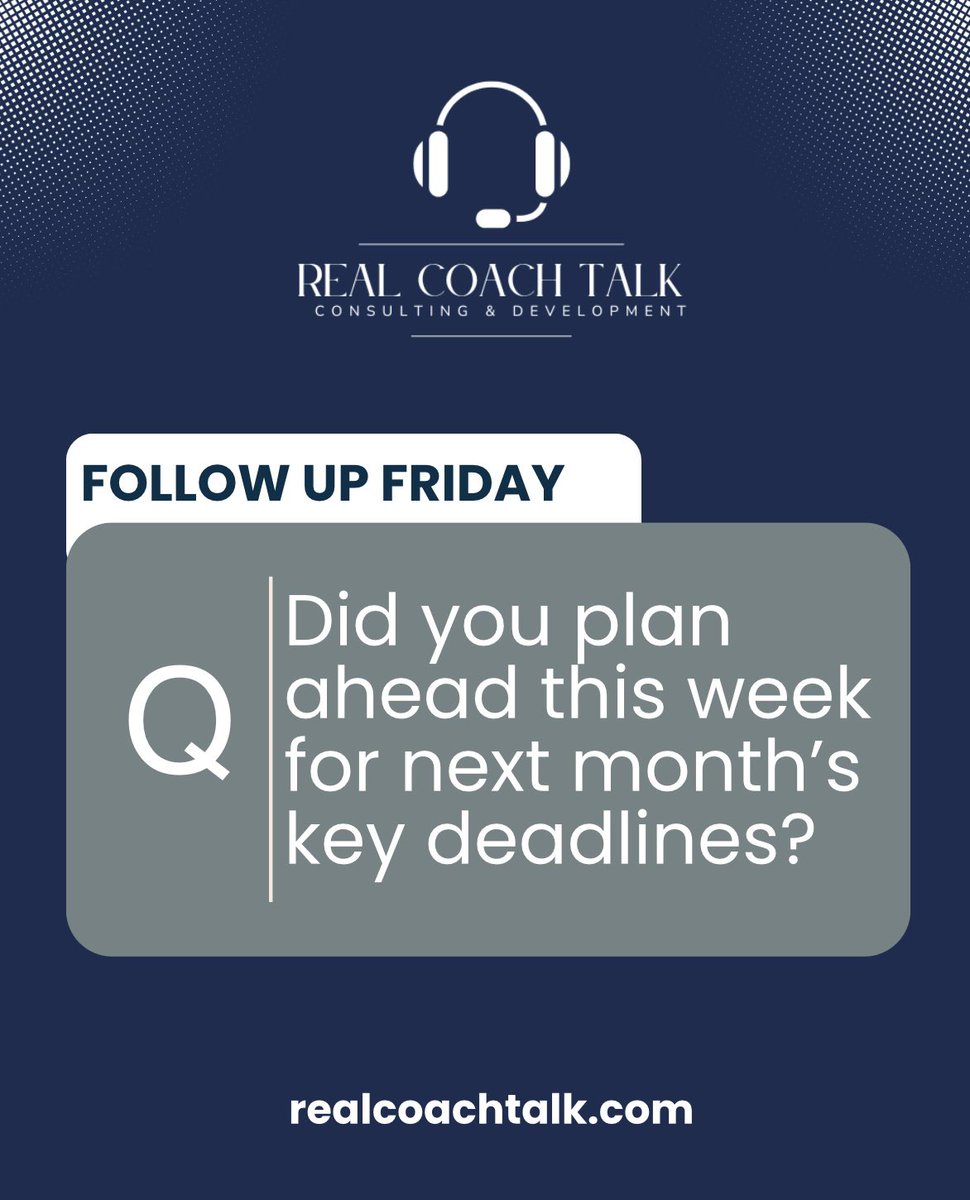 Follow Up Friday! It’s important to note the importance of planning ahead for upcoming events in your scope of the work! #Proactive