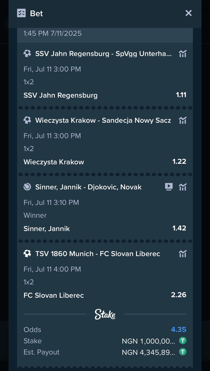 GraceTipz's tweet image. 💜💜💜💜💜💜

ODDS 💜  4.35

BOOKING CODE LINK 💜
stake.com/sports/home?ii…

💜Register here💜 stake.com/?offer=graceti…

💜Use Promo code 💜 GRACETIPZ to get free 1k dollars after first deposit