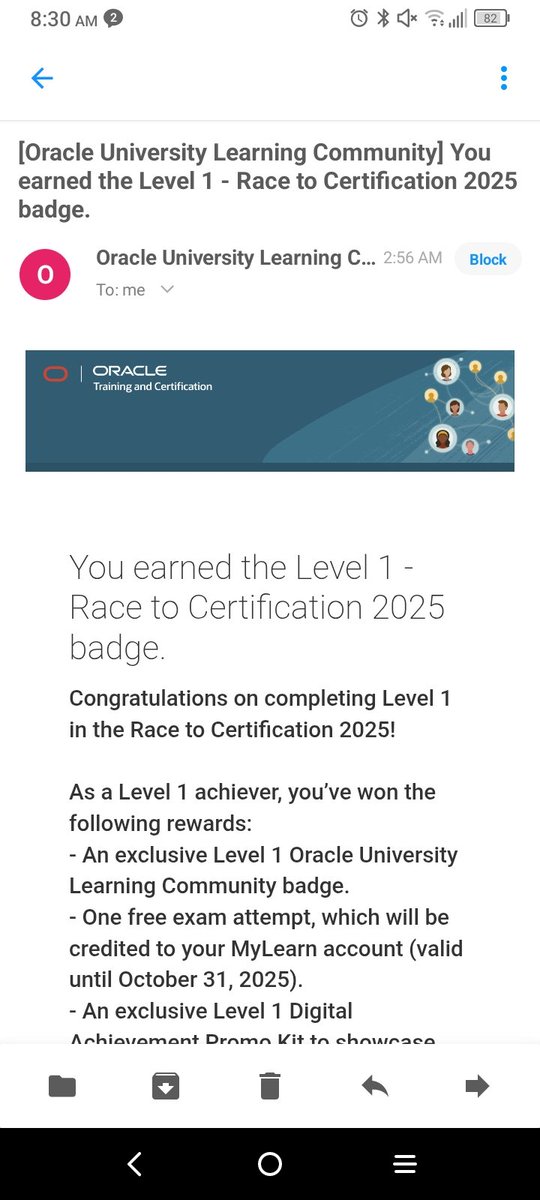carlarjenkins's tweet image. #FridayMotivation Completed @OracleCloud Race to #Certification Levels 1 and 2. #oraclecertification