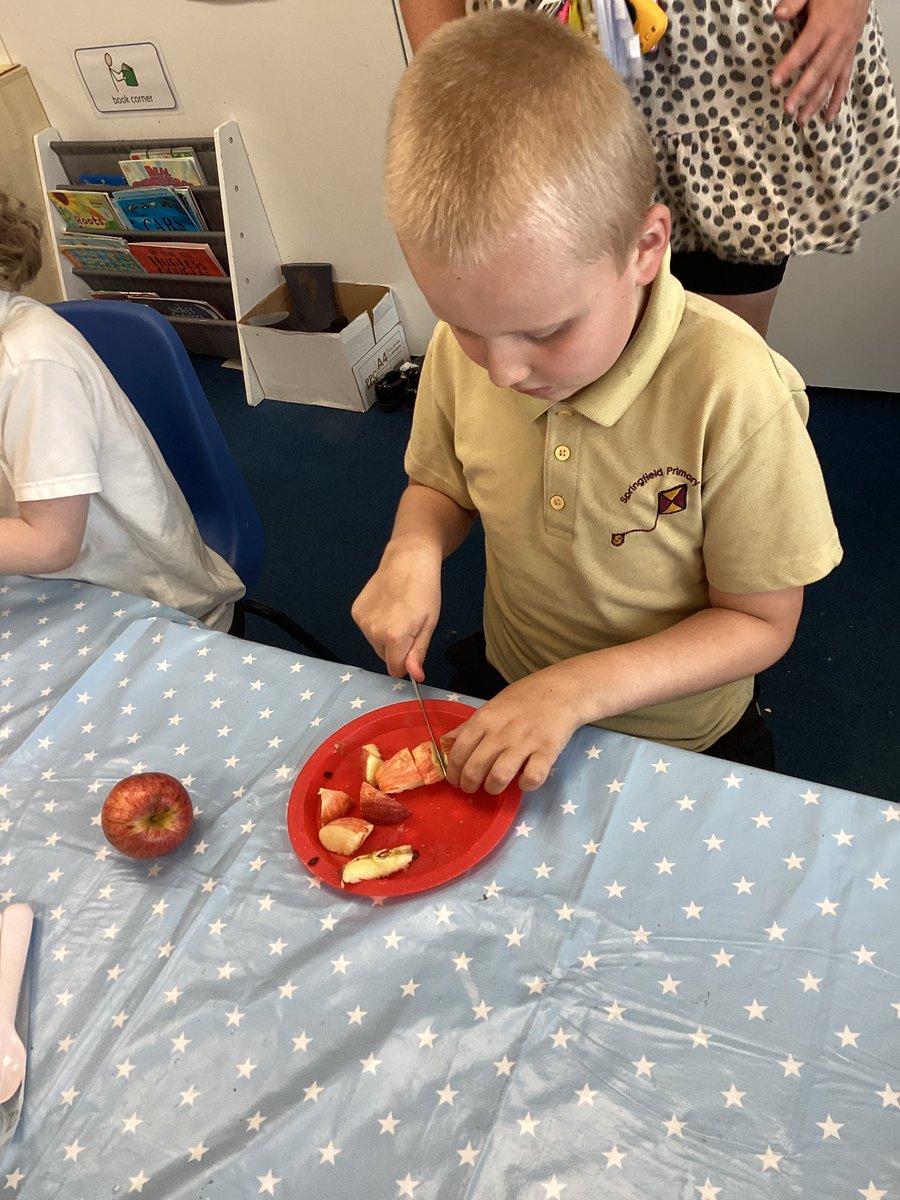 SpringfieldPri1's tweet image. Yesterday Class 9 enjoyed cutting up fruit, using the blender and making and tasting our own fruit smoothies. We all had a go at cutting and blending. It was a great afternoon.