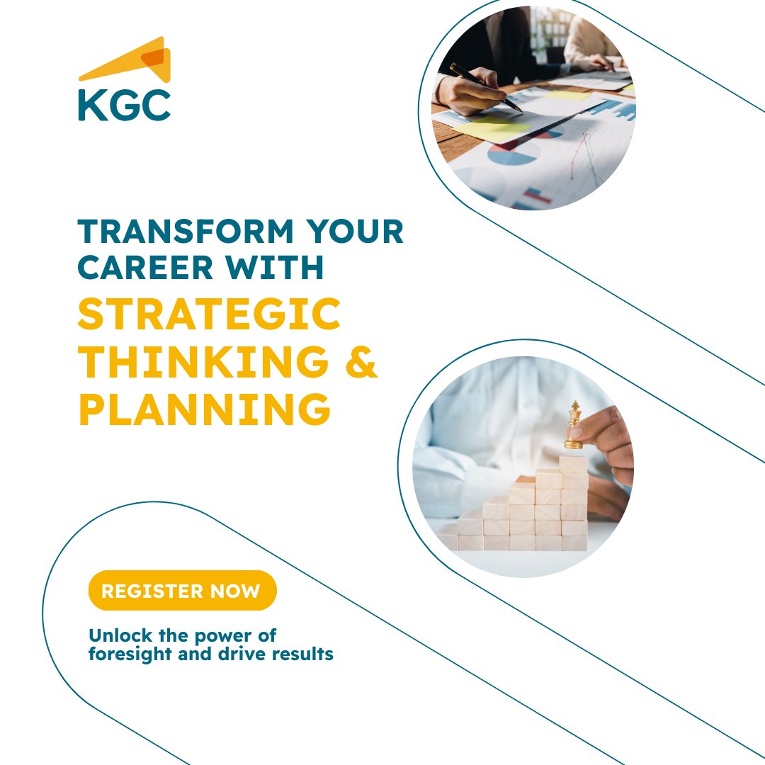 KGCworldwide's tweet image. Think ahead. Act with purpose.
The Certificate in Strategic Thinking &amp;amp; Planning equips you with the mindset to make smarter decisions, set long-term goals, and drive results.
Register now — kgc.com/en/about/our-p…

#KnowledgeGroup #StrategicThinking #LeadershipDevelopment