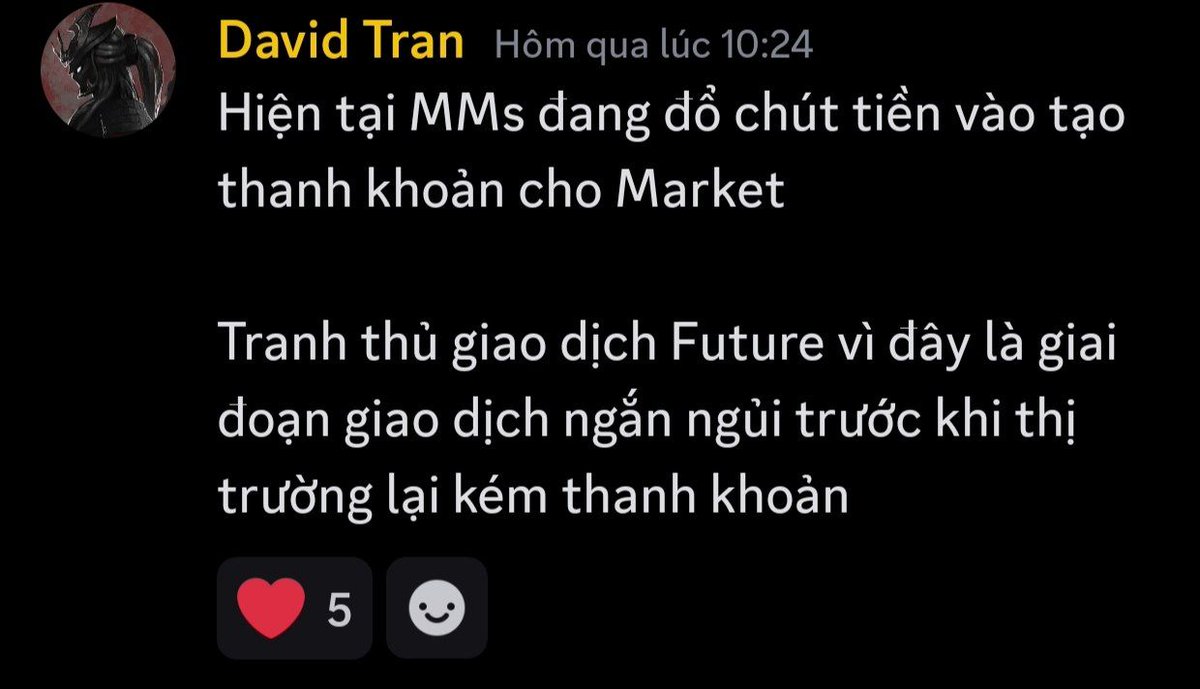 MrD_unreal's tweet photo. Mình có 1 món quà nhỏ dành tặng cho các anh em khi đọc xong bài viết này 🎁

Mình đã bị sốc về nước đi bất ngờ của Mms vào đêm ngày 9/7 vừa qua

Khi mình đi ngủ thì có 1 lượng tiền nhỏ bất ngờ được rót thẳng vào market

Chỉ tầm 80M$ nhưng lại đẩy giá liên tục trong ngày 10/7 và hiện tại là ngày 11/7 cũng có 1 lượng tiền mới được nạp vào để đẩy giá Market

Mình thật sự bất ngờ, lượng tiền không lớn nhưng giá lại tăng rất mạnh

Thể hiện sự kém thanh khoản trầm trọng trong bối cảnh thị trường hiện tại 

Tranh thủ cơ hội ấy vào sáng ngày 10/7 cho tới hiện tại là ngày 11/7 mình đã tích cực Long toàn bộ Market 

1 số lượng lợi nhuận lớn đã được mình kiếm được trong 2 ngày vừa qua

Tuy nhiên, đây là hành động giao dịch Future ngắn hạn của mình nhằm farm tiền trong bối cảnh xuất hiện mini altcoin ss bất ngờ 

Mục tiêu và tầm nhìn của mình vẫn là gom hàng trong tháng 8 tới

Tất nhiên là mình sẽ gom khi có giá rẻ rồi, nếu không có giá rẻ thì bản thân mình phải chấp nhận đứng ngoài cuộc chơi

Hiện tại mình không gom spot, chỉ đơn giản là giao dịch Future tận dụng cơ hội khi toàn bộ thị trường tăng giá

Mình biết những anh em Follower của mình không phải ai cũng theo được mình trong cơn sóng chớp nhoáng vừa rồi

Nên bản thân mình sẽ trích 1 phần lợi nhuận kiếm được từ 2 ngày giao dịch Future vừa qua và airdrop cho anh em cộng đồng vào ngày mai

Mình cám ơn tất cả anh em đã luôn theo dõi và ủng hộ mình 

Chúc tất cả anh em có thật nhiều sức khỏe ❤️❤️❤️