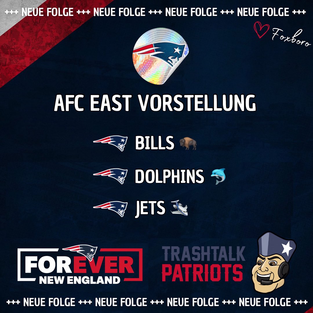 Trashtalk Patriots (@patstrashtalk) on Twitter photo Justin, Nickels und Frank knöpfen sich unsere Division Rivals aus New York, Miami und Buffalo vor. Ernste Konkurrenz oder holen wir uns die Division?
Hört rein
🟢Spotify
open.spotify.com/episode/3rNPVK…
<a href="/Footballerei/">Footballerei</a> <a href="/MrGIF4479/">Thobi thə gərman diə-hard Patriots fan</a> <a href="/patsdeutsch/">Patriots Deutschland</a> <a href="/MiamiDolFansDE/">Miami Dolfans Germany</a> <a href="/BillsMafiaGer/">Bills Mafia Germany</a> <a href="/GGGRedaktion/">Gang Green Germany - alles rund um die NY Jets</a> Justin, Nickels und Frank knöpfen sich unsere Division Rivals aus New York, Miami und Buffalo vor. Ernste Konkurrenz oder holen wir uns die Division?
Hört rein
🟢Spotify
open.spotify.com/episode/3rNPVK…
<a href="/Footballerei/">Footballerei</a> <a href="/MrGIF4479/">Thobi thə gərman diə-hard Patriots fan</a> <a href="/patsdeutsch/">Patriots Deutschland</a> <a href="/MiamiDolFansDE/">Miami Dolfans Germany</a> <a href="/BillsMafiaGer/">Bills Mafia Germany</a> <a href="/GGGRedaktion/">Gang Green Germany - alles rund um die NY Jets</a>