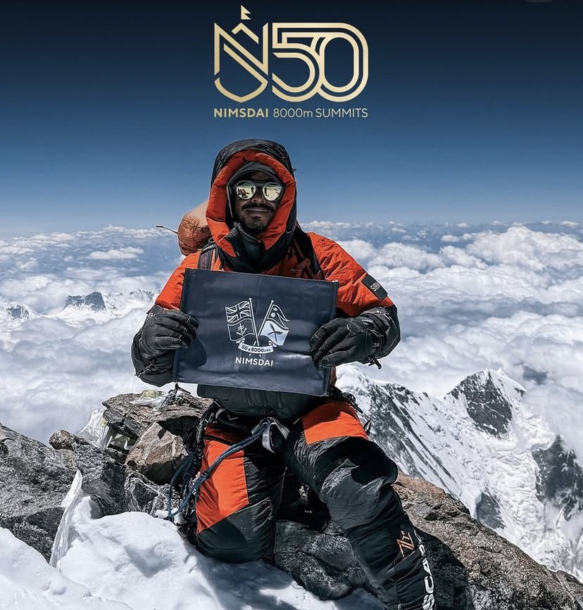 🇫🇷50. En réussissant récemment l’ascension du Nanga Parbat (Pakistan, alt 8126 mètres), le Népalais Nims Dai a gravi son… 50 ème sommet de plus de 8000 mètres d’altitude (record mondial absolu). Cela est impressionnant, bravo…