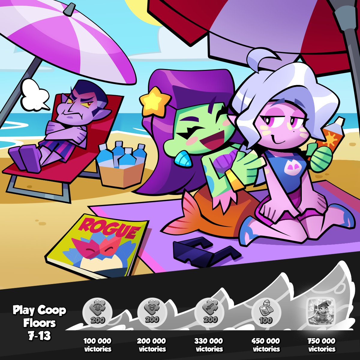 🧜‍♀️ Summer means that Mermaid's getting lots of visitors at the beach, and she couldn't be happier about it! Hope you're wearing sunblock, because the beach season on the Isle of Rhandum is in full swing. And we're celebrating it with a new community event!

The beach will be all