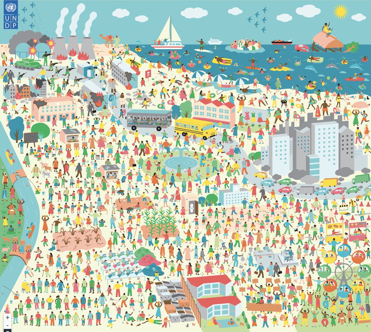 UNDPCrisis's tweet image. INTERACTIVE MAP ➡️🧭 Can you detect the threat?
@UNDP challenges you to spot hidden risks to human security—because identifying them is key to early recovery and peace. 🌍
Start now 🗺️ feature.undp.org/detect-the-thr…