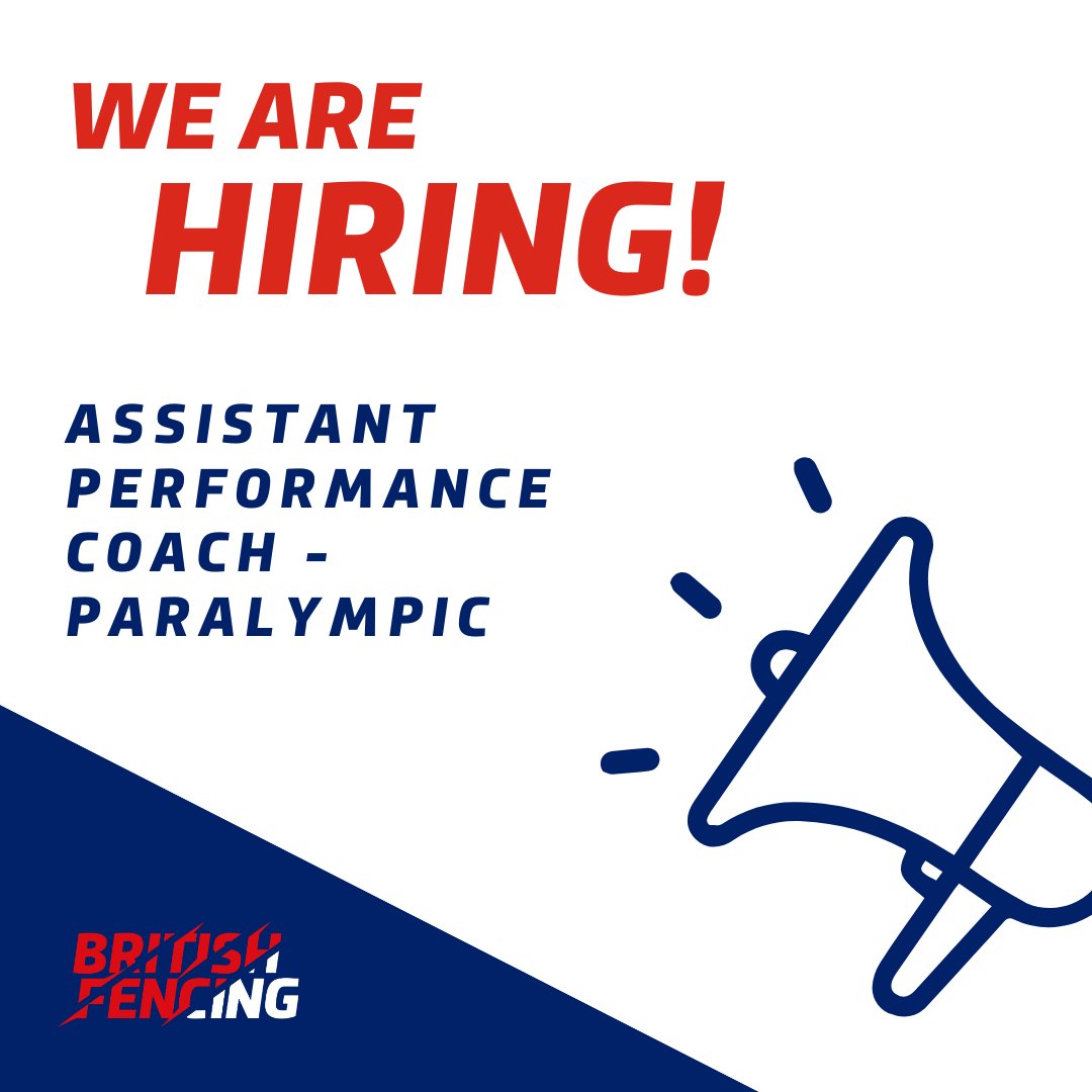 📢 New BF vacancy: Assistant Performance Coach – Paralympic

BF is recruiting two Assistant Performance Coaches.

🗓️ Closing date: 20th July 2025

🔗 More info: britishfencing.com/new-vacancy-as…