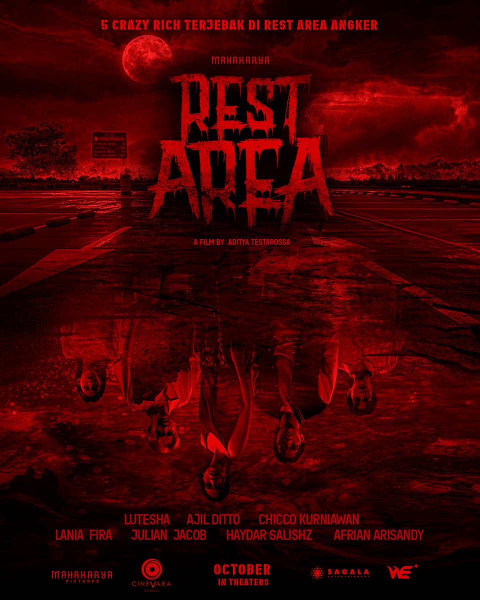 GilaFilmID's tweet photo. Akhirnyaaaaa, ada update terbaru lagi dari film REST AREA ini. Line-up castnya ada Lutesha, Ajil Ditto, Chicco Kurniawan. Line-up cast yang jarang kita temuin main film horror. Fix mau tayang Oktober nih. https://t.co/saStrlg9aK