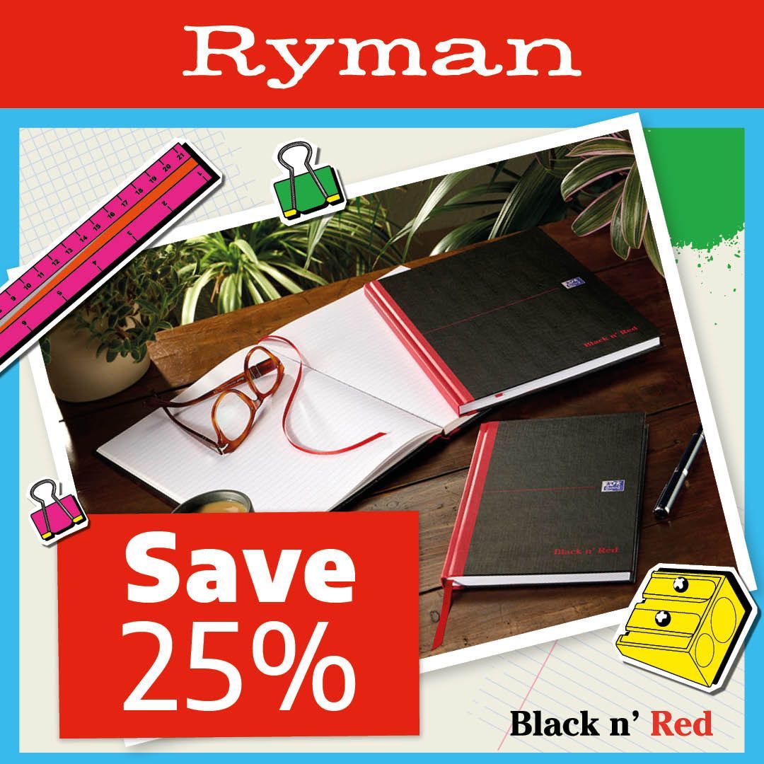 Big ideas deserve great notebooks!

Get 25% Off Black n' Red Notebooks <a href="/RymanStationery/">Ryman</a> 

stylish, smart, and seriously satisfying to write in!

Perfect for homework, lectures, revision, and everything in between.

Visit the Brighton store at 55-56 North St