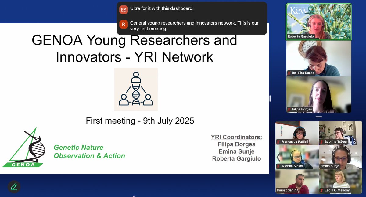 FraRaff_Delfina's tweet image. 🚀 GENOA YRI’s 1st Meeting Success!
Exciting start for #GENOA young researchers &amp;amp; innovators uniting to advance genetic biodiversity monitoring! 👶🤝🌍🔬
🔹 Sharing visions
🔹 Building collaborations
🔹 Planning initiatives
Big thanks to all participants—more to come! 
#consgen
