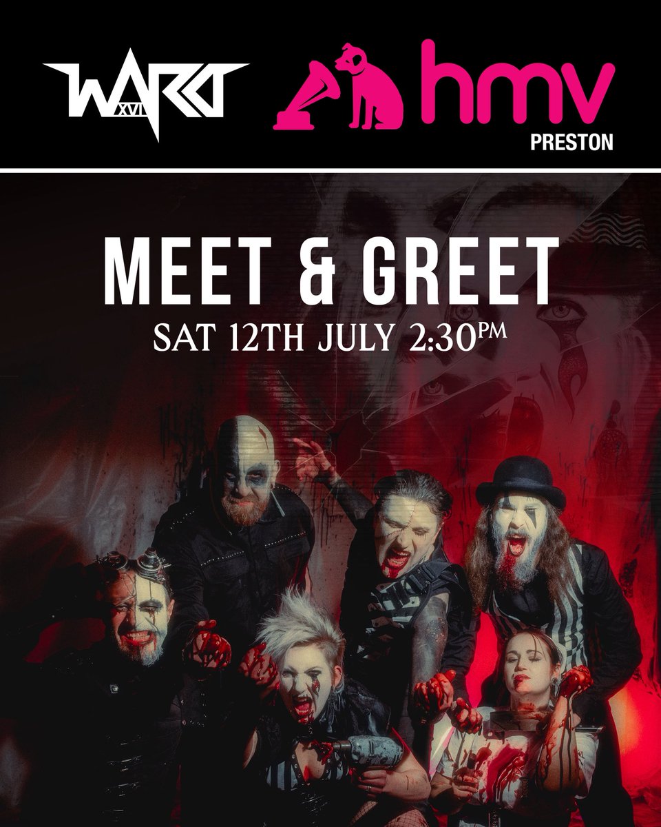 WARD XVI will be at <a href="/hmvPreston/">hmv Preston</a> tomorrow at 1430 for a meet and greet and chat about the new album.

<a href="/SaNPRuk/">SaN PR</a> <a href="/EaracheRecords/">Earache Records ♠️</a>  <a href="/hmvtweets/">hmv</a> 

#hmv #hmvLiveAndLocal #hmvrecordshop #hmvpreston