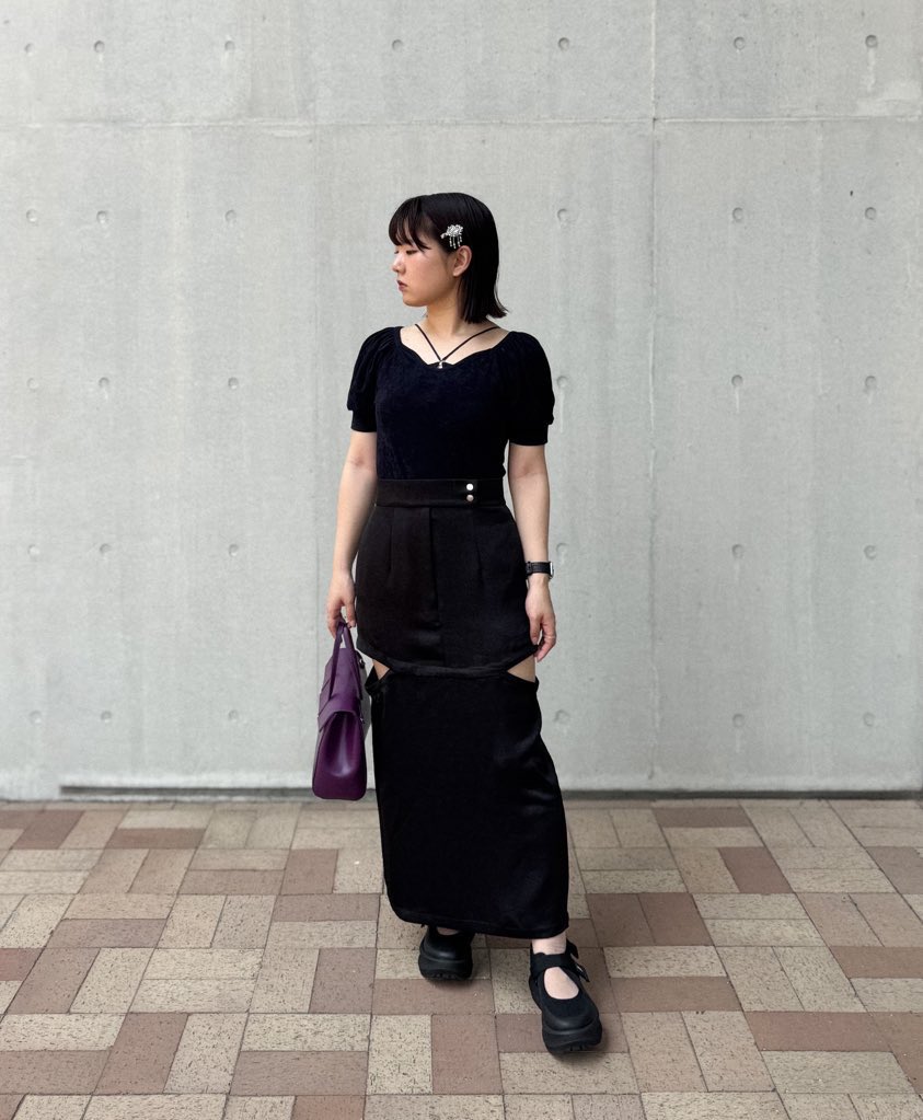 nemuiasa 白水桃花さんデザイン ブラック ワイドパンツ M nemuiasa 白水桃花さんデザイン ブラック ワイドパンツ M