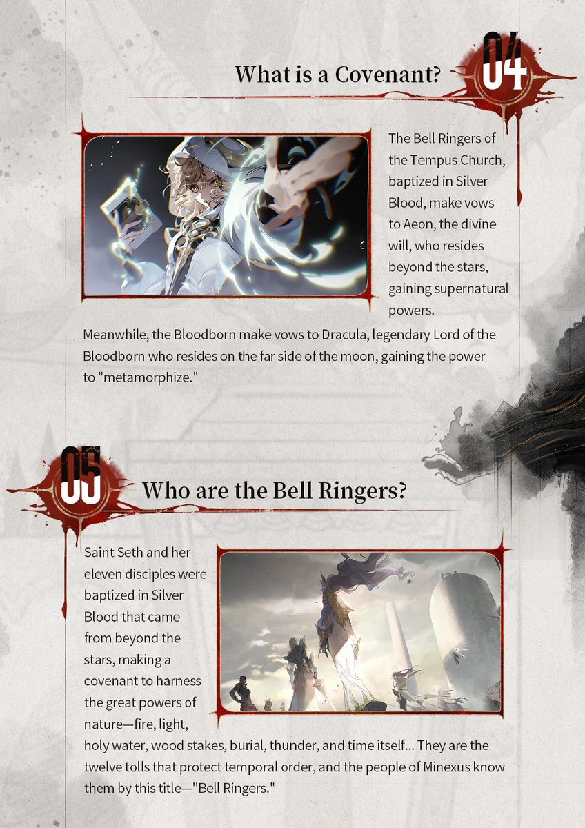 SAB_EN_Official's tweet photo. Blood is the fountain of life, and the carrier of memories. Before the dawn of the Continental Era, thirteen alchemists partook of Abel the Martyr's blood.
With it, they unlocked the power to transfer memories through blood, achieving "immortality." Yet with each transference, their blood darkened, growing ever more tainted. This is the age-old tale of Blood and Destiny. These 7 core concepts will help you better understand this epic of Silver and Blood. 
🎯Repost & reply to win the in-game rewards!
🎁Rewards: 5 lucky winners will receive [Moon Tear ×3000].
📅Event Period: July 13 - July 20
#SilverandBlood