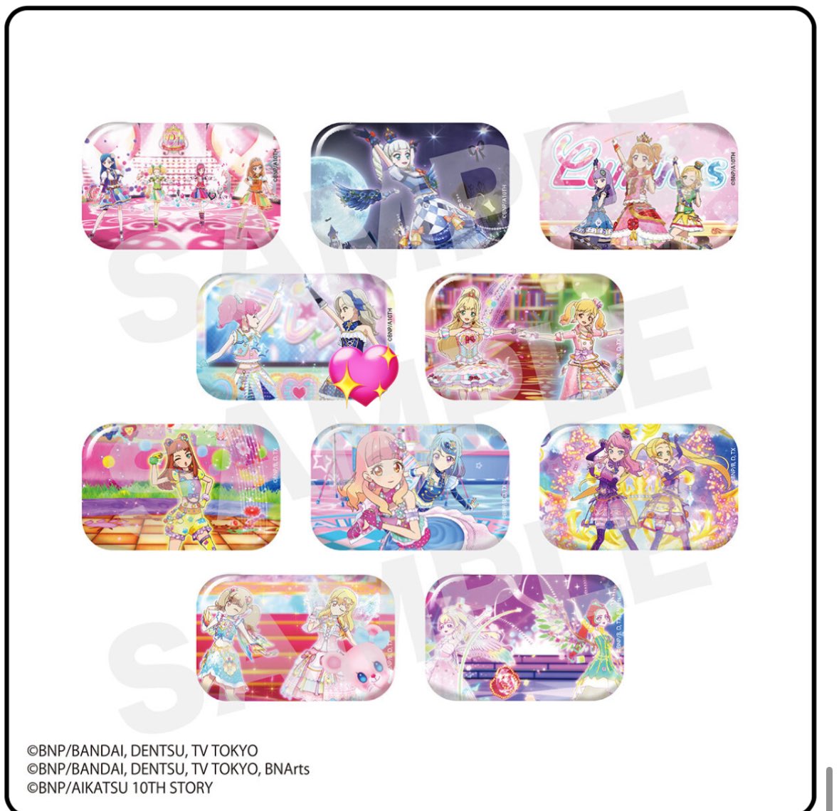 アイカツ　ステージスクエアバッジ　vol.5 全種セット　ヴィレッジヴァンガード オールアイカツ！×ヴィレッジヴァンガード」コラボグッズ第7弾