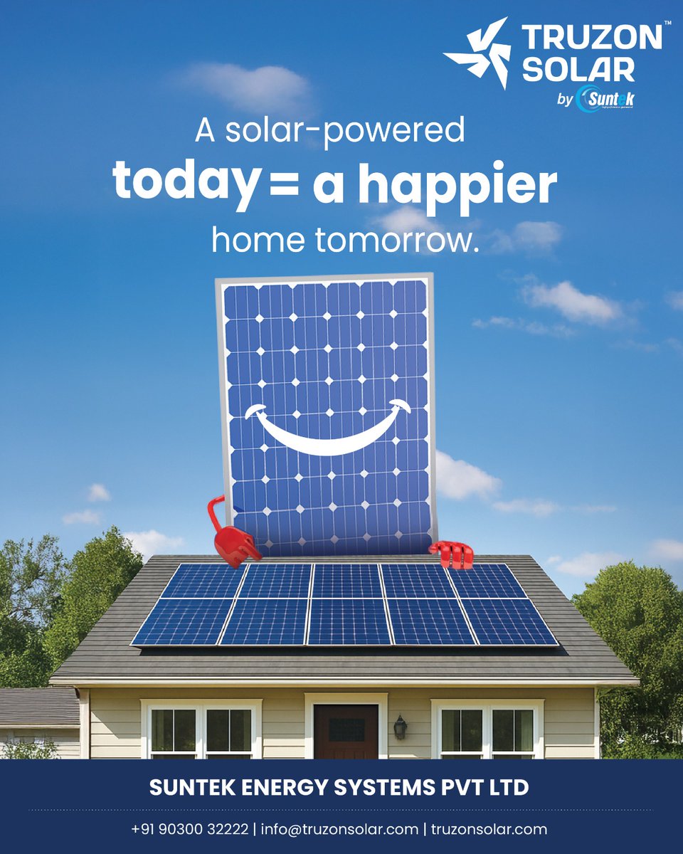 Truzon Solar (@truzonsolar) on Twitter photo Reliable energy, lower bills, zero hassles — that’s the #TruzonSolar promise. ☀️
Go solar today with expert support & guaranteed savings.
📍 Book your FREE site visit now!
📞 90300 32222 | ✉️ info@truzonsolar.com
#SolarEnergy #GoSolar #rooftopsolar Reliable energy, lower bills, zero hassles — that’s the #TruzonSolar promise. ☀️
Go solar today with expert support & guaranteed savings.
📍 Book your FREE site visit now!
📞 90300 32222 | ✉️ info@truzonsolar.com
#SolarEnergy #GoSolar #rooftopsolar