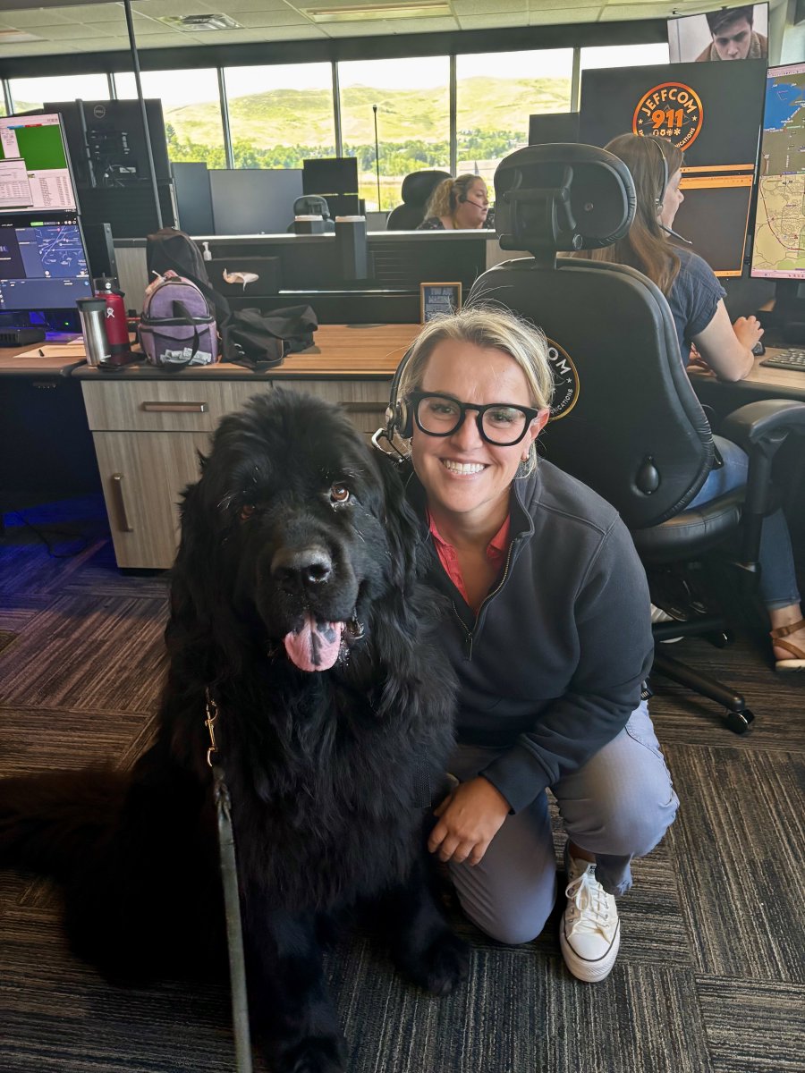 jeffcom911co's tweet image. We have a “Newfound” friend, Bailey! Therapy dog visits are our favorite! 🐶