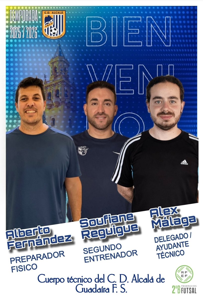Social Energy Alcalá FS (@alcala_fs) on Twitter photo ✍️ 𝗢𝗳𝗶𝗰𝗶𝗮𝗹 | Nuevo cuerpo técnico del CD Alcalá de Guadaíra FS para la temporada 2025/26, que viene de la mano de <a href="/victor_vizuete/">Víctor Vizuete,</a>.
2° Entrenador
✅ <a href="/SofianeR7/">Sofiane RM</a>
Preparador fisico
✅ Alberto Fdez.
Delegado y Ay. Tecnico
✅ Alex Málaga
¡Bienvenidos! 🤍💙
#Somos41500 #GV2B ✍️ 𝗢𝗳𝗶𝗰𝗶𝗮𝗹 | Nuevo cuerpo técnico del CD Alcalá de Guadaíra FS para la temporada 2025/26, que viene de la mano de <a href="/victor_vizuete/">Víctor Vizuete,</a>.
2° Entrenador
✅ <a href="/SofianeR7/">Sofiane RM</a>
Preparador fisico
✅ Alberto Fdez.
Delegado y Ay. Tecnico
✅ Alex Málaga
¡Bienvenidos! 🤍💙
#Somos41500 #GV2B