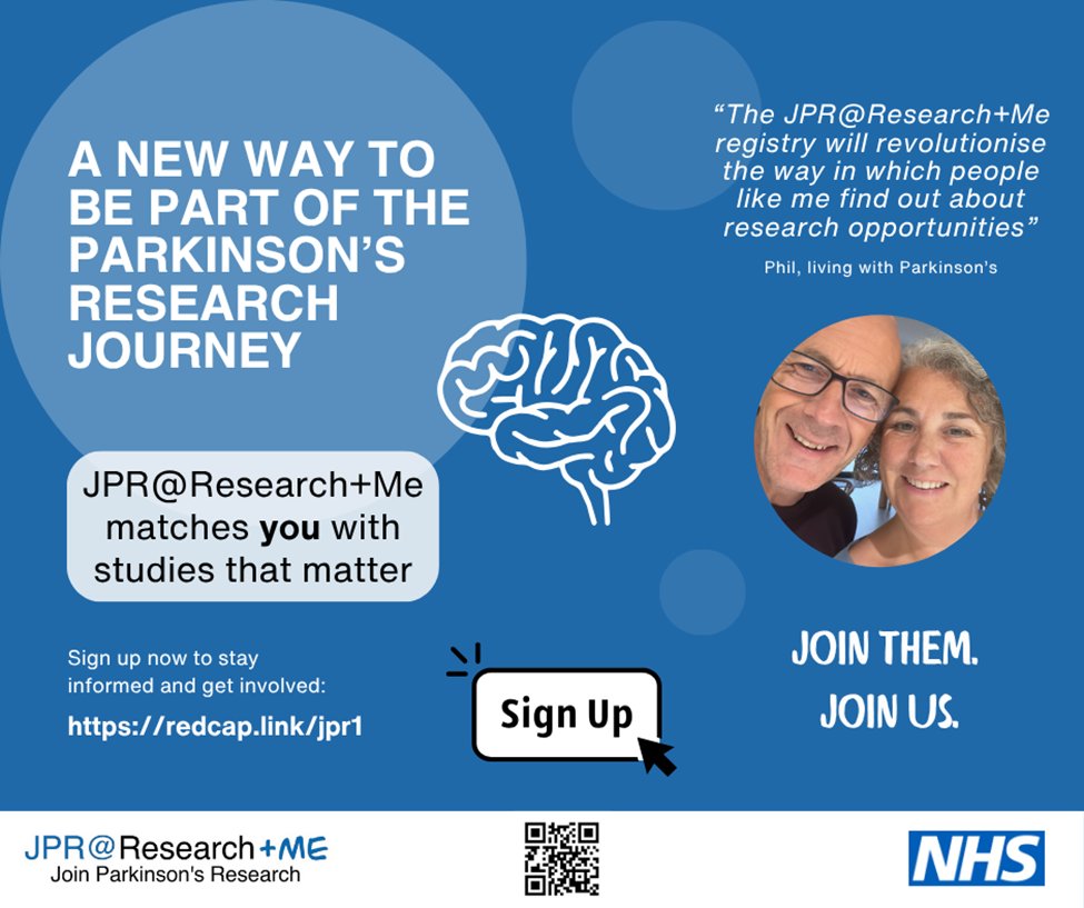 🧠 “The JPR registry will revolutionise how people like me find out about research.” – Phil, who has Parkinson’s &amp; helped design JPR.
Help us connect more people to studies!

 📰 Read more: tinyurl.com/JPRRegistry
 🔗 Sign up here: redcap.link/jpr1

 #ParkinsonsResearch