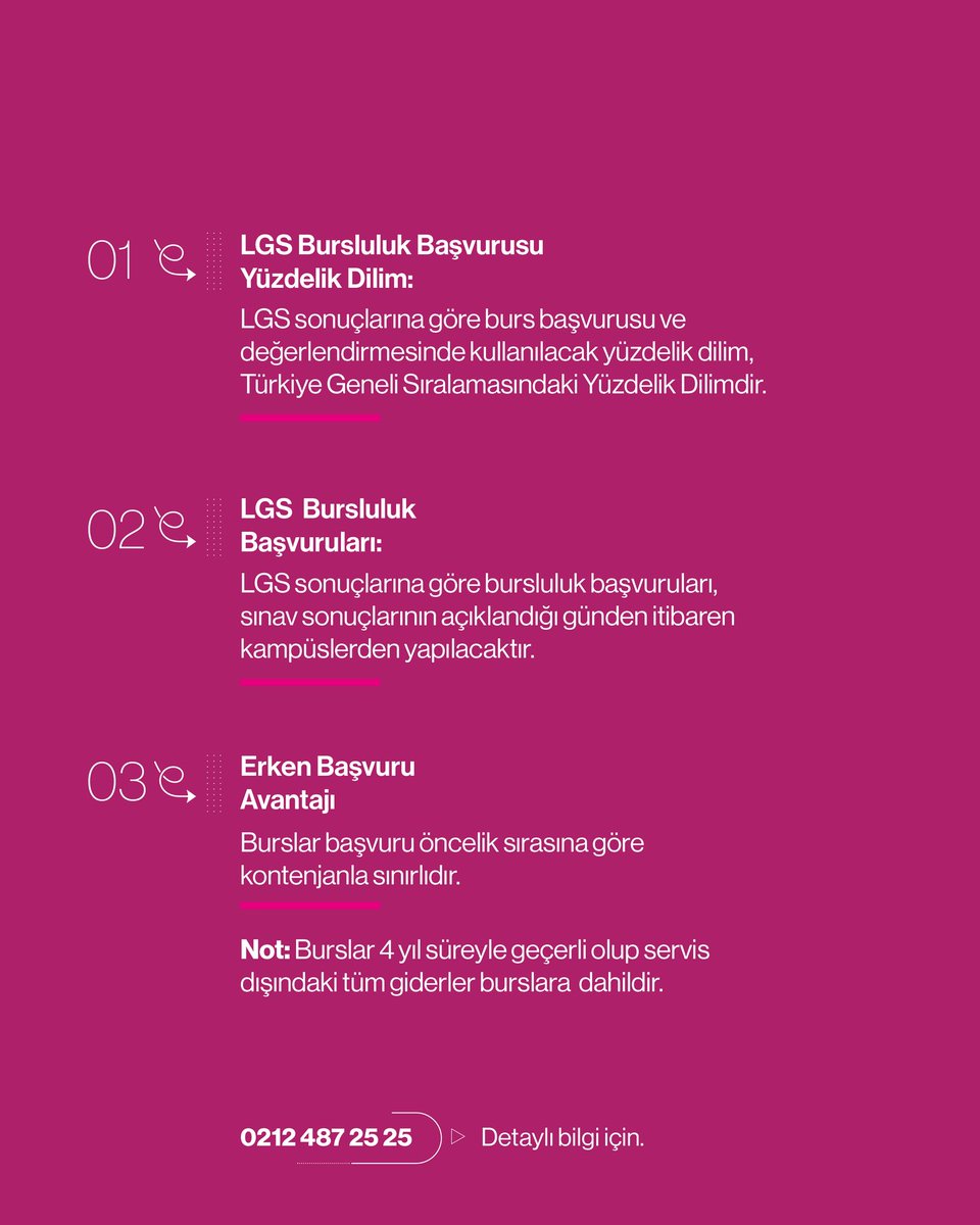 cinarkoleji's tweet photo. 🎓 2025-2026 Eğitim Öğretim Yılı LGS Burs Oranları:

Çınar Koleji Anadolu Lisesinde başarıyı ödüllendiriyoruz!
2025 LGS puanlarına göre belirlenen burs oranlarımızla, öğrencilerimizi nitelikli bir eğitime güçlü bir başlangıç yapmaya davet ediyoruz. 

Detaylı bilgi: 0212 487 25 25 https://t.co/BLe9iAwau5