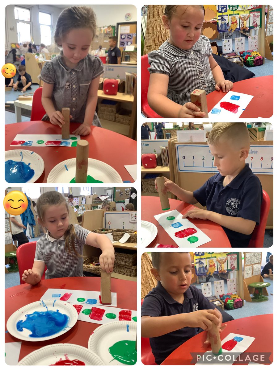 Receptionmonksd's tweet image. Today in #ClassR3 we explored pattern making using geometric shapes! Loving the creativity and color combinations! 🌟 #ArtsEd #CreativeKids #patterns