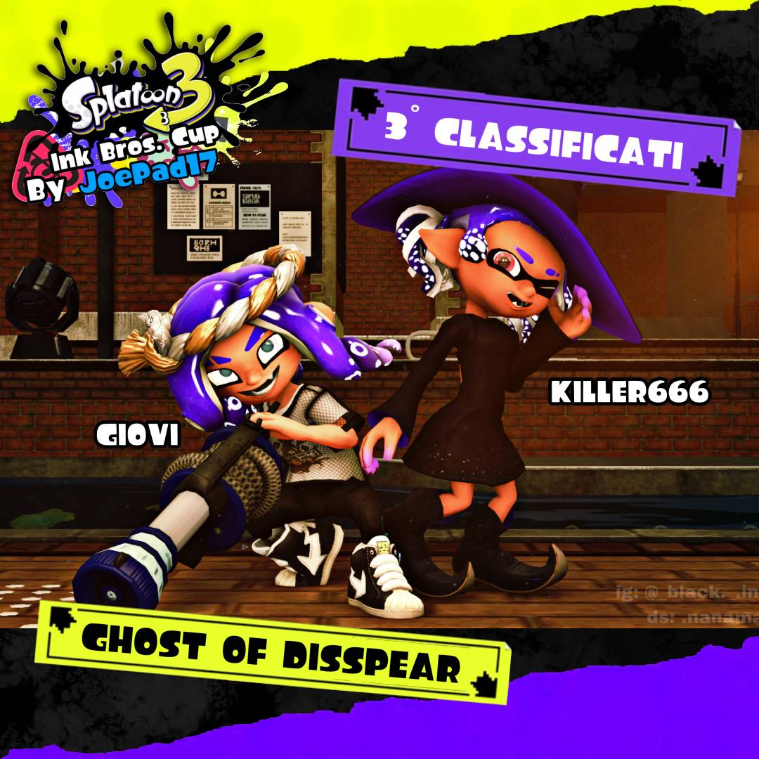 JoePad_17's tweet image. 🏆 CLASSIFICA FINALE - INK BROS CUP 🦑
🥇 I Paguri (Grati @grati_cino &amp;amp; Kitsu88 @sulecco )
🥈 Secchio di Carote (Carota @carota_splatoon &amp;amp; Mar.io)
🥉 Ghost of Disspear (Giovi @222frttth &amp;amp; Killer666 @FreyrSp2 )
Grazie @_blackinkling_ ❤️
#Splatoon3 #InkBrosCup