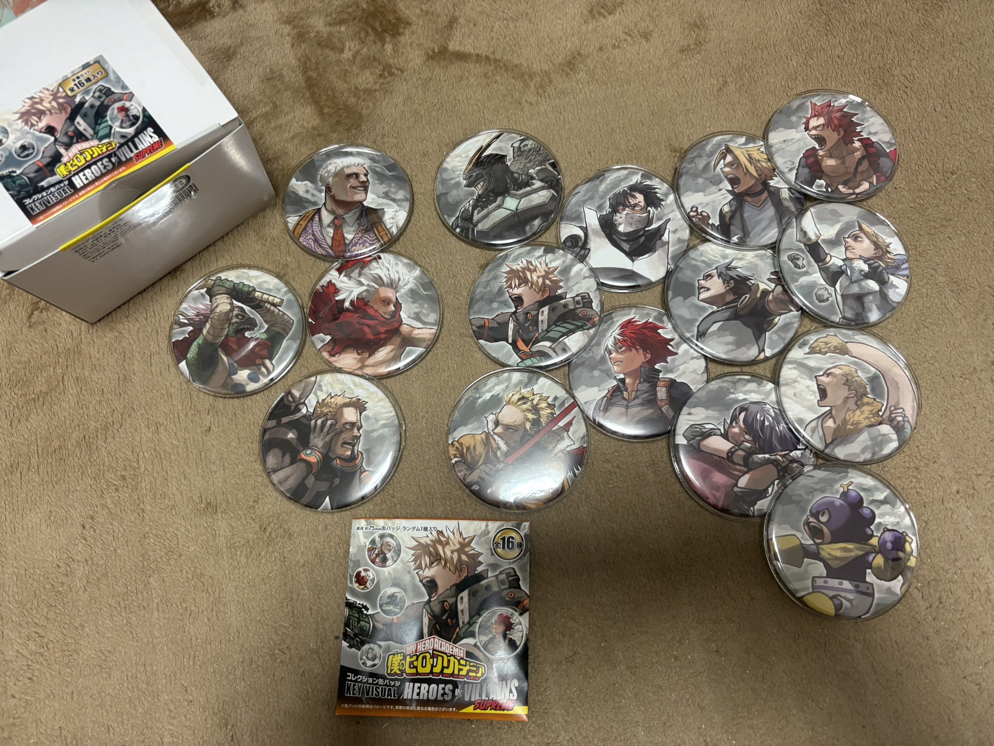 ヒロアカ原画展 コレクション 缶バッジ　SUPREME 全種コンプリートセット 僕のヒーローアカデミア 原画展 コレクション缶バッジ SUPREME