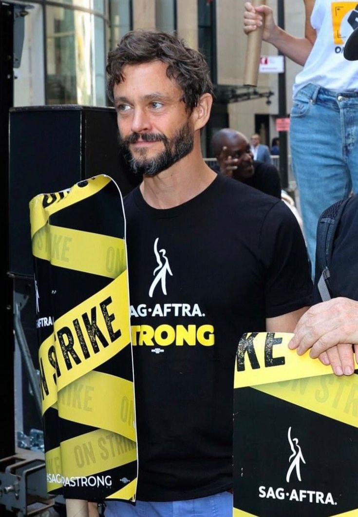 Qu4rterm4ster's tweet image. Since there’s an increase of people making ai photos of Hugh and Mads, I’d like to remind everyone that Hugh took part in the SAG-AFTRA strike. One of the goals of it was preventing the use of AI on movie sets!!