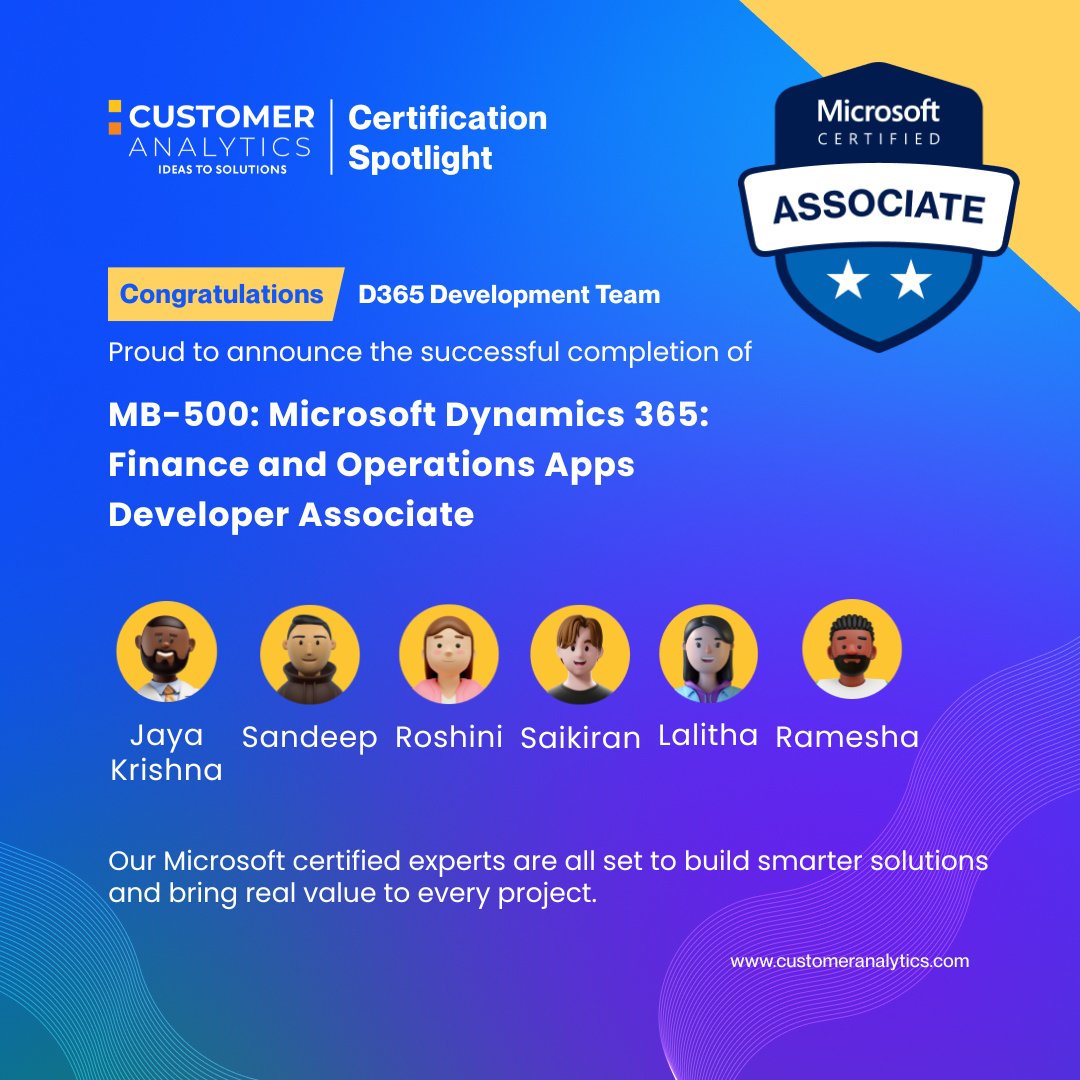 humantechnology's tweet photo. Our team is now Microsoft certified in Dynamics 365 - Finance & Operations, Business Central, and Power Platform. We're ready to drive smarter, scalable digital transformations.
#D365 #MicrosoftDynamics365 #BusinessTransformation #ideastosolutions #ca #customeranalytics https://t.co/QDXbuD9Cr1