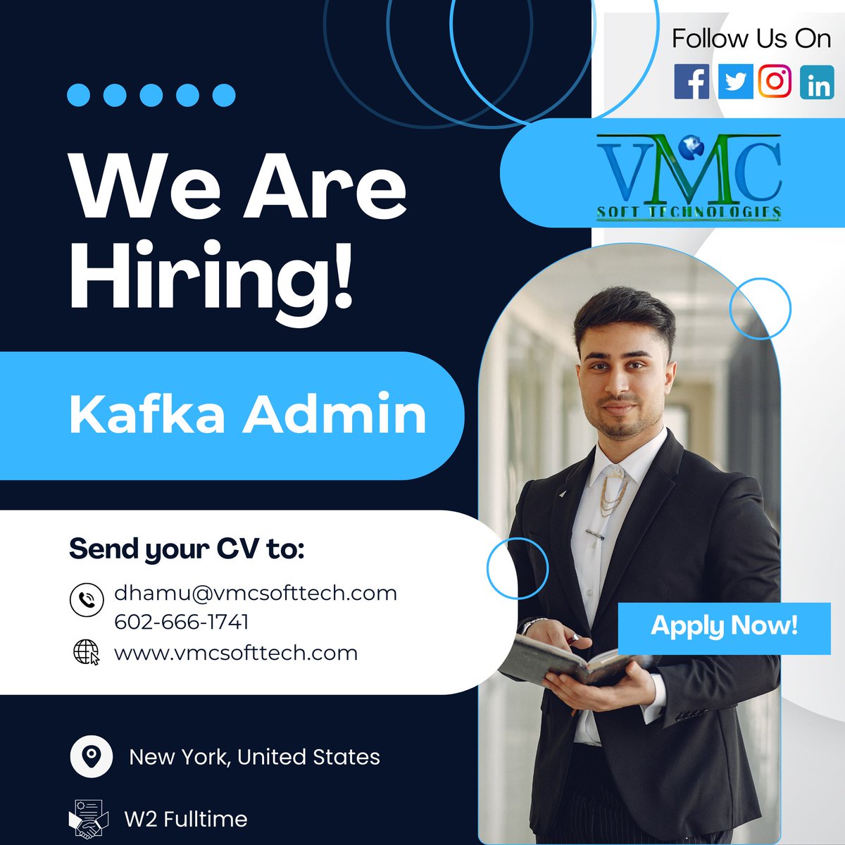 SofttechVm77312's tweet image. VMC Soft Technologies looking for a Kafka Admin in New York, United States
Job Title: Kafka Admin
Locations: New York, United States
Contract: W2 Full-Time
For more details: dhamu@vmcsofttech.com/ 602-666-1741
Apply Now: vmcsofttech.com/careers/
#KafkaAdmin #Kafka #ApacheKafka