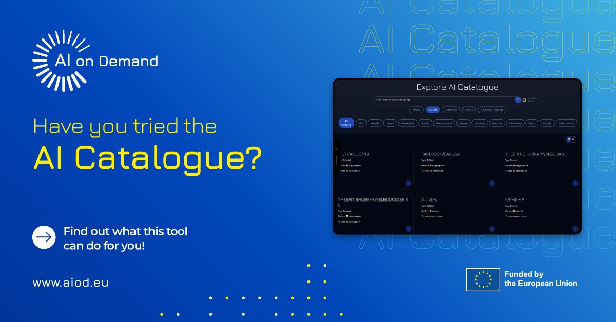 Discover the AI Catalogue 📚
A one-stop hub to organise and bookmark essential research resources. Whether it's datasets or educational materials, everything you need is just a click away. Perfect for researchers in academia, industry, or European projects.
➕👇
