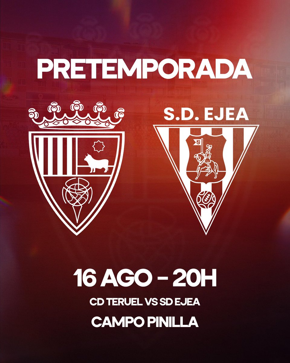 ⚽️¡Nuevo amistoso confirmado contra <a href="/SDEjeaOficial/">SD Ejea</a> !

🗓️16 de agosto
🕢 20h
📍Pinilla

#yaestamosaquí #pretemporada #sdejea
