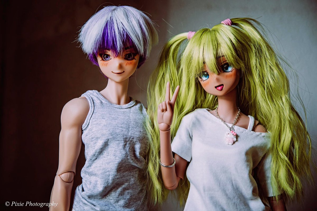 pygnille's tweet image. Kiwi and her best friend Daiki #smartdoll #smartdollcustoms #dannychoo #smartdollpgotography