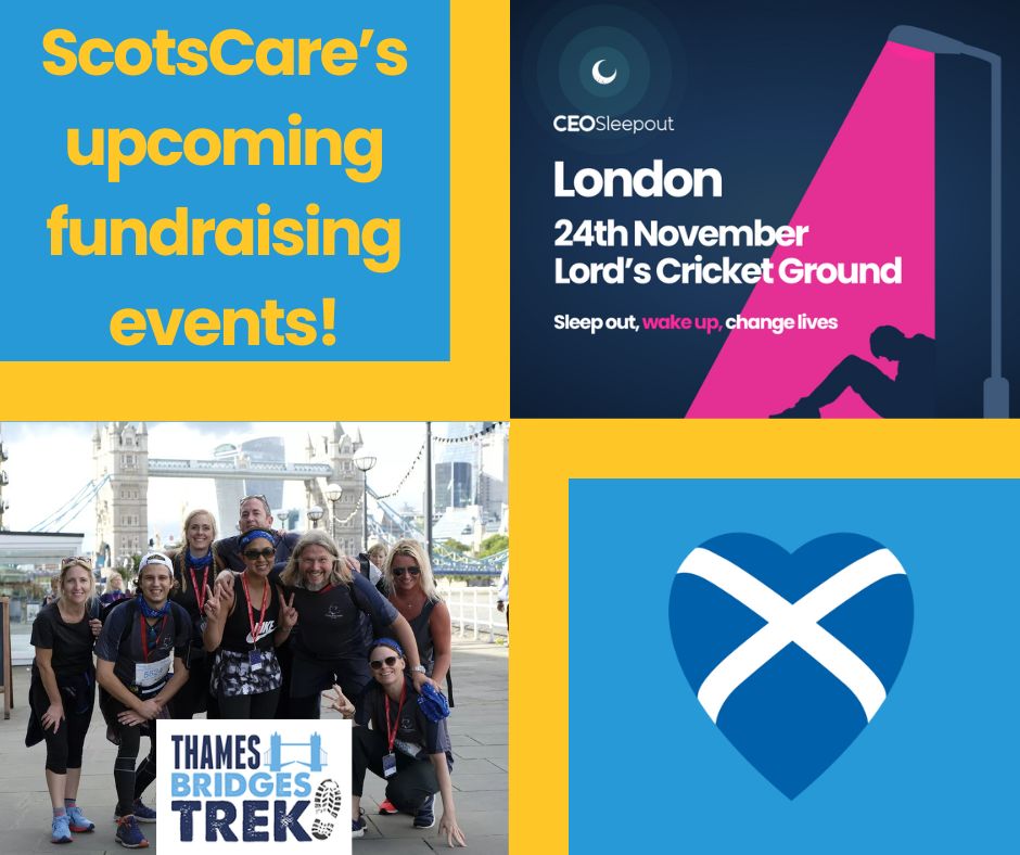 ScotsCare (@scotscare) on Twitter photo 💪 Up for a challenge? Support ScotsCare with 2 epic fundraisers!
🌉 Walk 25km across 16 London bridges – Thames Trek, Sat 13 Sept
🛏️ Sleep out at Lord’s – CEO Sleepout, Sun 24 Nov (not just for CEOs!)
📧 fundraising@scotscare.com
🔗 scotscare.com/news-media/
#ScotsCare 💪 Up for a challenge? Support ScotsCare with 2 epic fundraisers!
🌉 Walk 25km across 16 London bridges – Thames Trek, Sat 13 Sept
🛏️ Sleep out at Lord’s – CEO Sleepout, Sun 24 Nov (not just for CEOs!)
📧 fundraising@scotscare.com
🔗 scotscare.com/news-media/
#ScotsCare