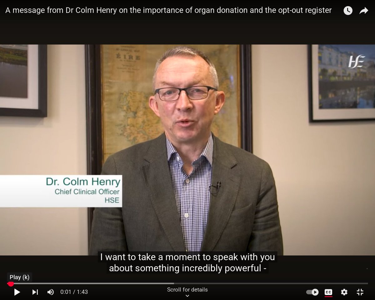 Mater Transplant (@matertransplant) on Twitter photo A message from Dr Colm Henry on the importance of organ donation and the opt-out register.
youtube.com/watch?v=gePXi9ā¦
<a href="/odti/">odt</a> <a href="/IrishKidneyAs/">Irish Kidney Association</a> <a href="/ILFA_Ireland/">ILFA Ireland</a> <a href="/IrelandLiver/">Irishliverfoundation</a> A message from Dr Colm Henry on the importance of organ donation and the opt-out register.
youtube.com/watch?v=gePXi9ā¦
<a href="/odti/">odt</a> <a href="/IrishKidneyAs/">Irish Kidney Association</a> <a href="/ILFA_Ireland/">ILFA Ireland</a> <a href="/IrelandLiver/">Irishliverfoundation</a>