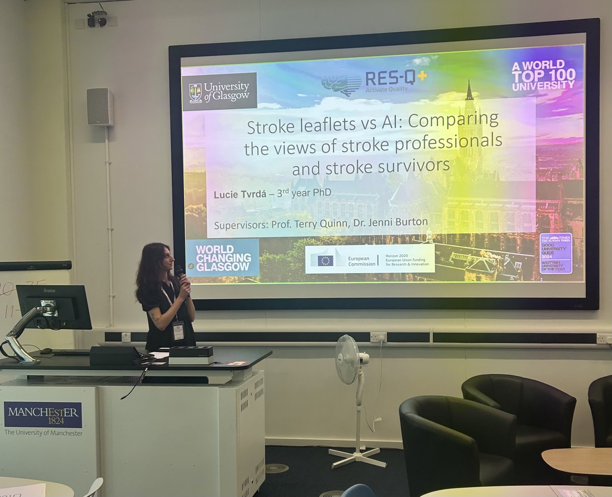 OPSYRIS1's tweet image. Thank you, Lucie Tvrda, for an engaging and thought-provoking talk comparing the perspectives of stroke professionals and survivors on stroke leaflets versus AI. Your work provides valuable insights that will help enhance communication and support for those affected by stroke.